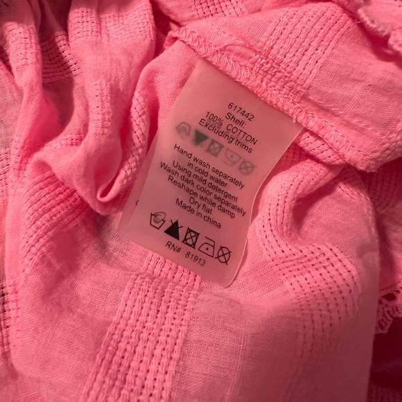 Plenty by Tracy Reese Anthropologie Pink Embroidered Babydoll Ruffle Top. - Picture 4 of 6